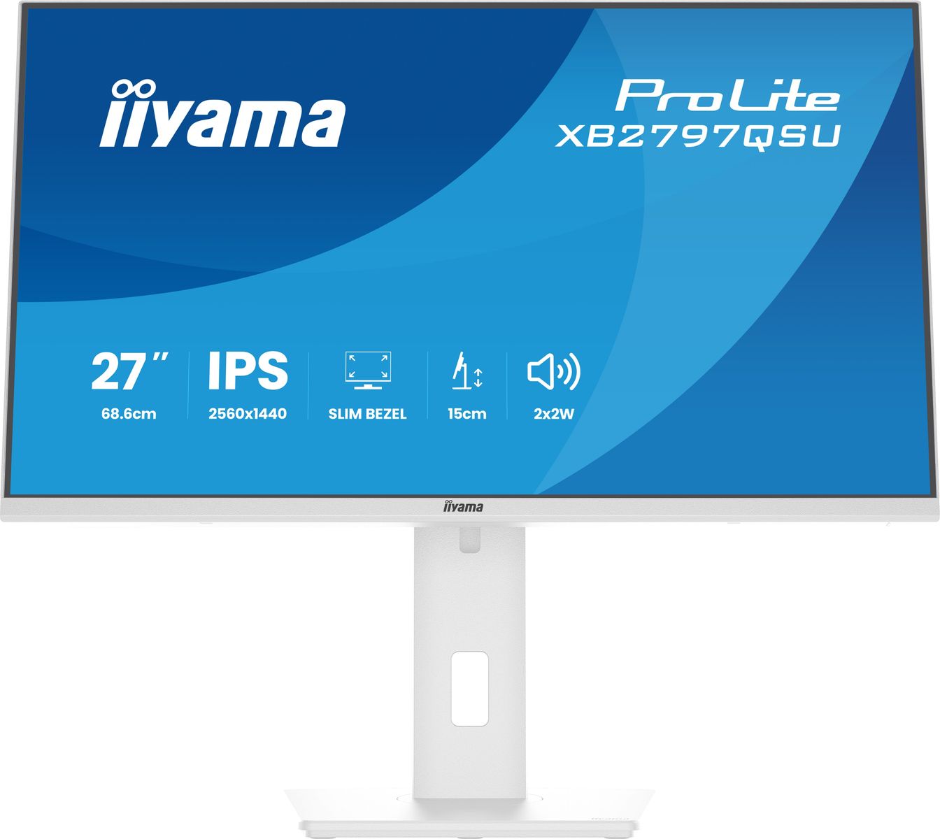 IIYAMA 27 WHITE IPS 2560x1440 2xHDMI DP HUB USB MULTIMED