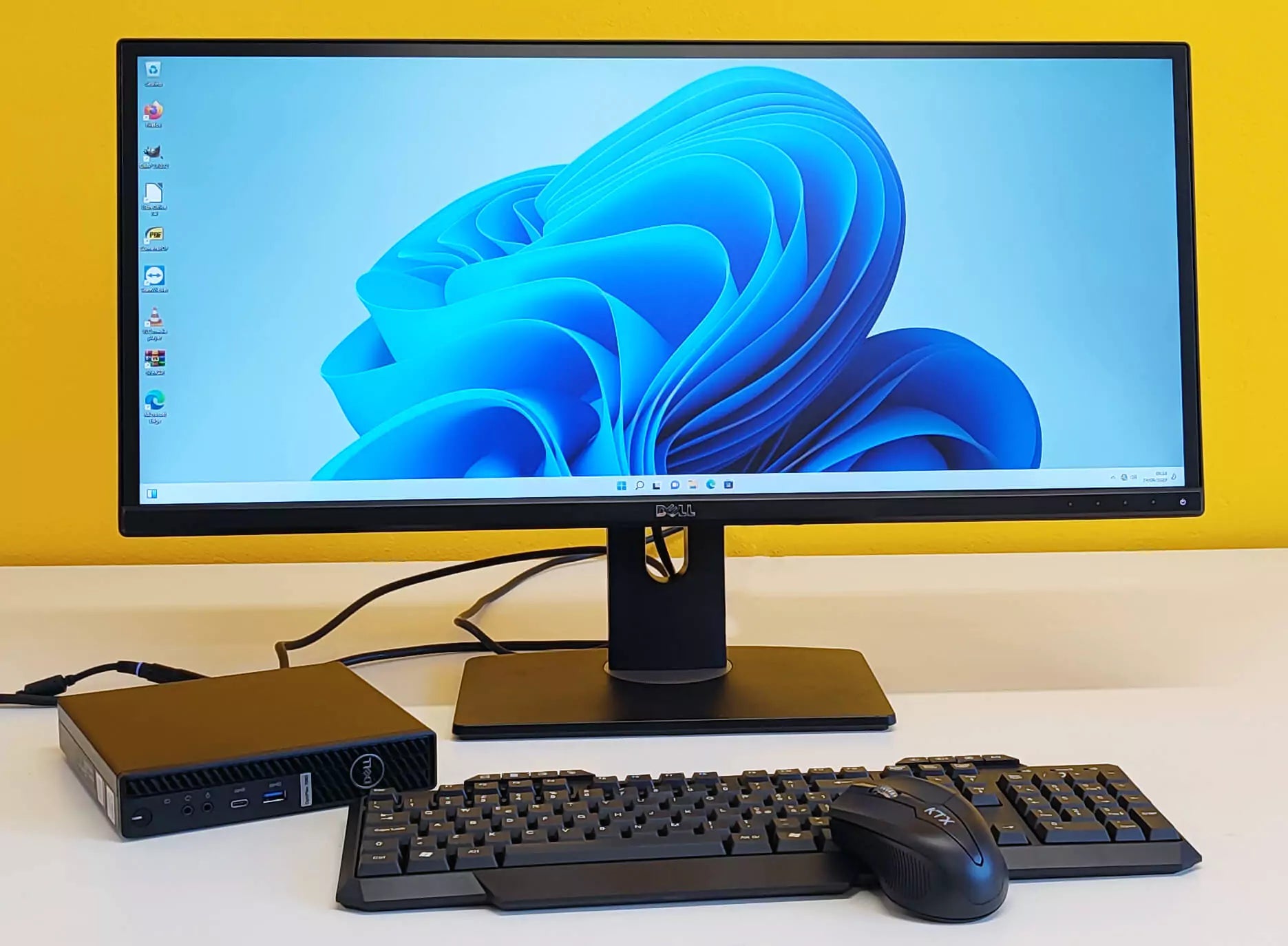 DELL OptiPlex 7080 MFF Mini-PC-Paket | Intel i5-10500T 6Kerne | RAM 16 GB | SSD 512 GB | Windows 11 Pro Monitor DELL UltraSharp U2913WM LED IPS 29″ 2560×1080 Pixel FullHD 21:9 Kabelloses Maus- und Tastatur-Kit