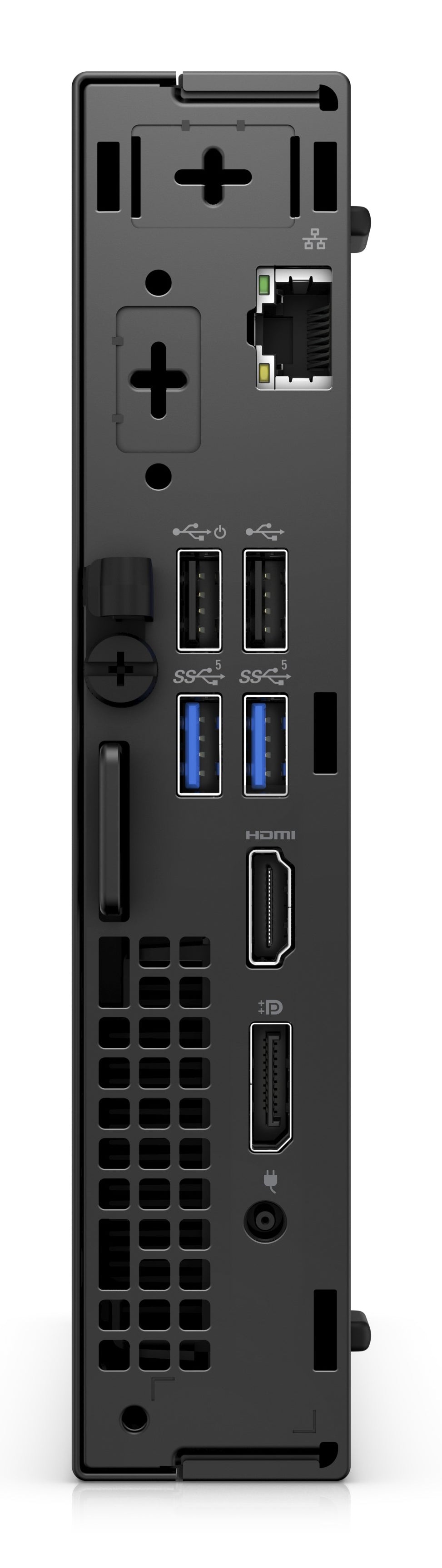 Pannello posteriore Dell OptiPlex 7010 Mini con porte RJ45, HDMI, DisplayPort e USB