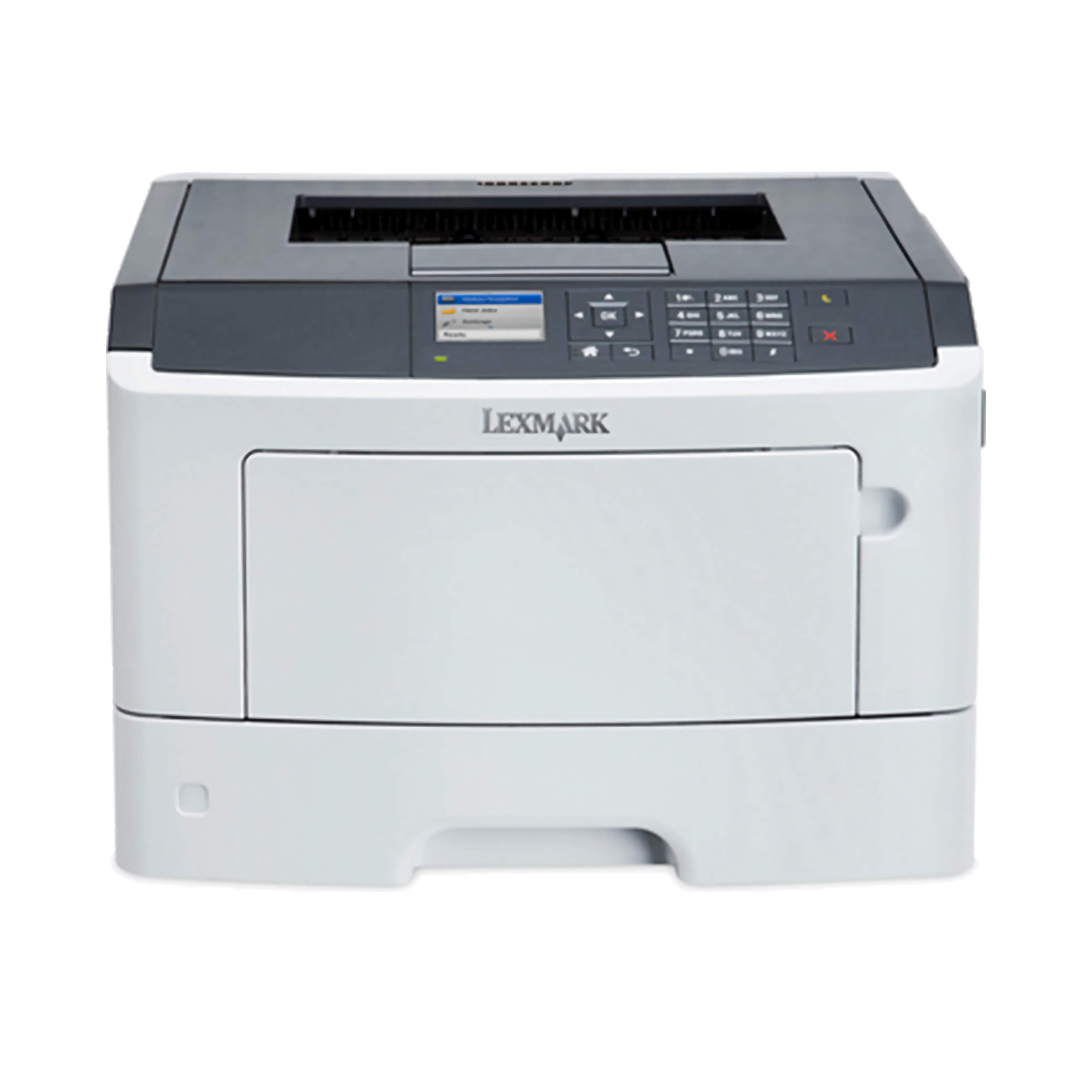 Stampante laser Lexmark bianca con pannello comandi, disponibile su qalnexvori.shop