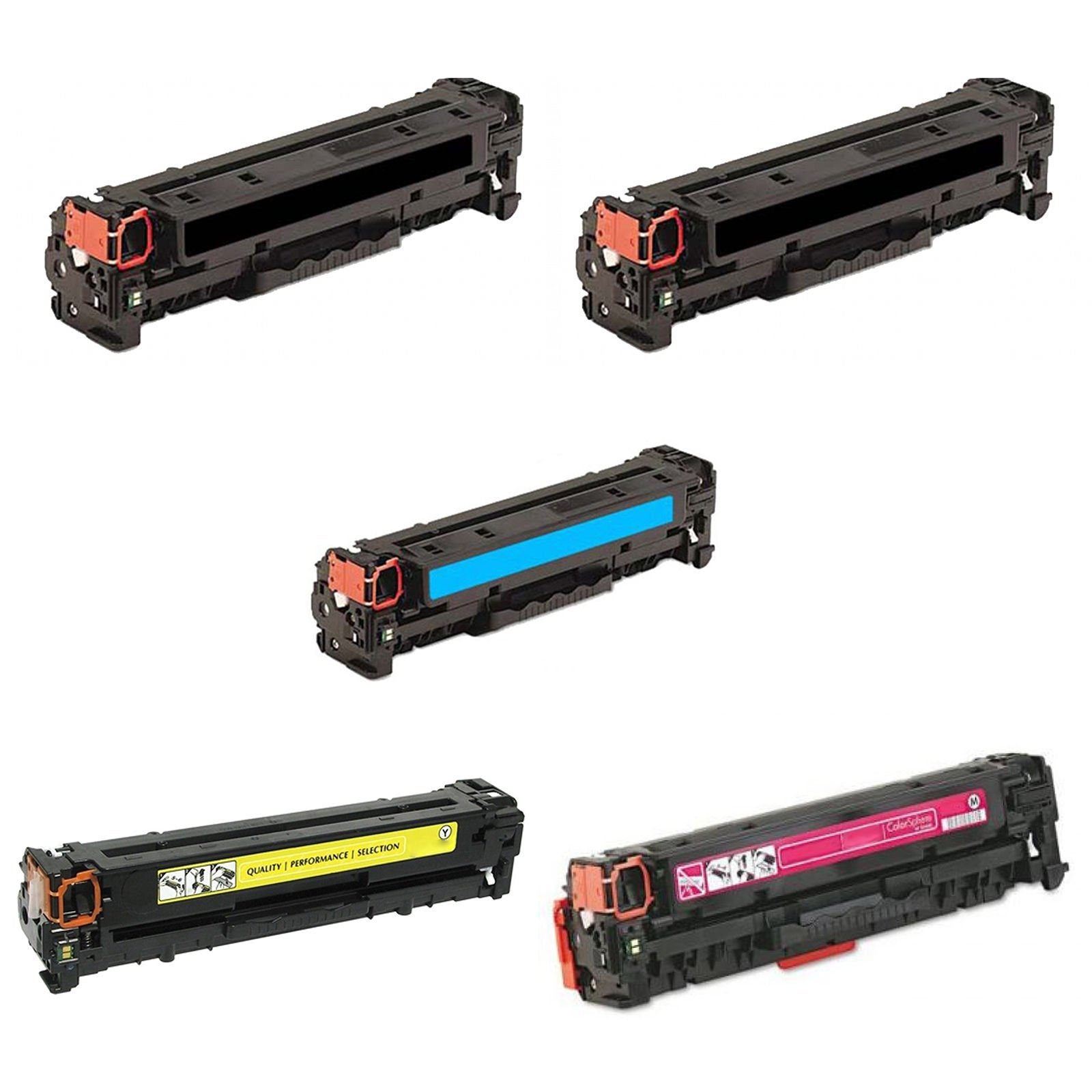 Kit di 5 toner laser compatibili per stampanti multifunzione, colori nero, ciano, giallo, magenta