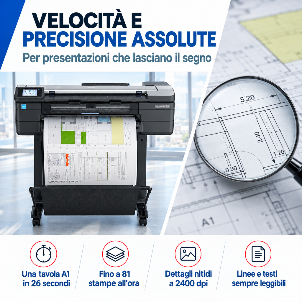 HP DesignJet T830 WI-FI  Plotter Multifunzione Ricondizionato 24" (A1)