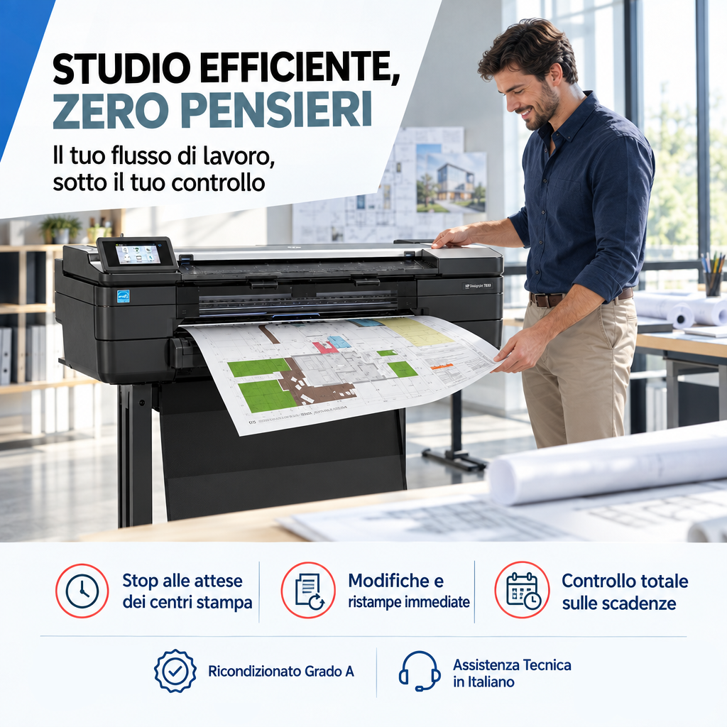 HP DesignJet T830 WI-FI  Plotter Multifunzione Ricondizionato 24" (A1)