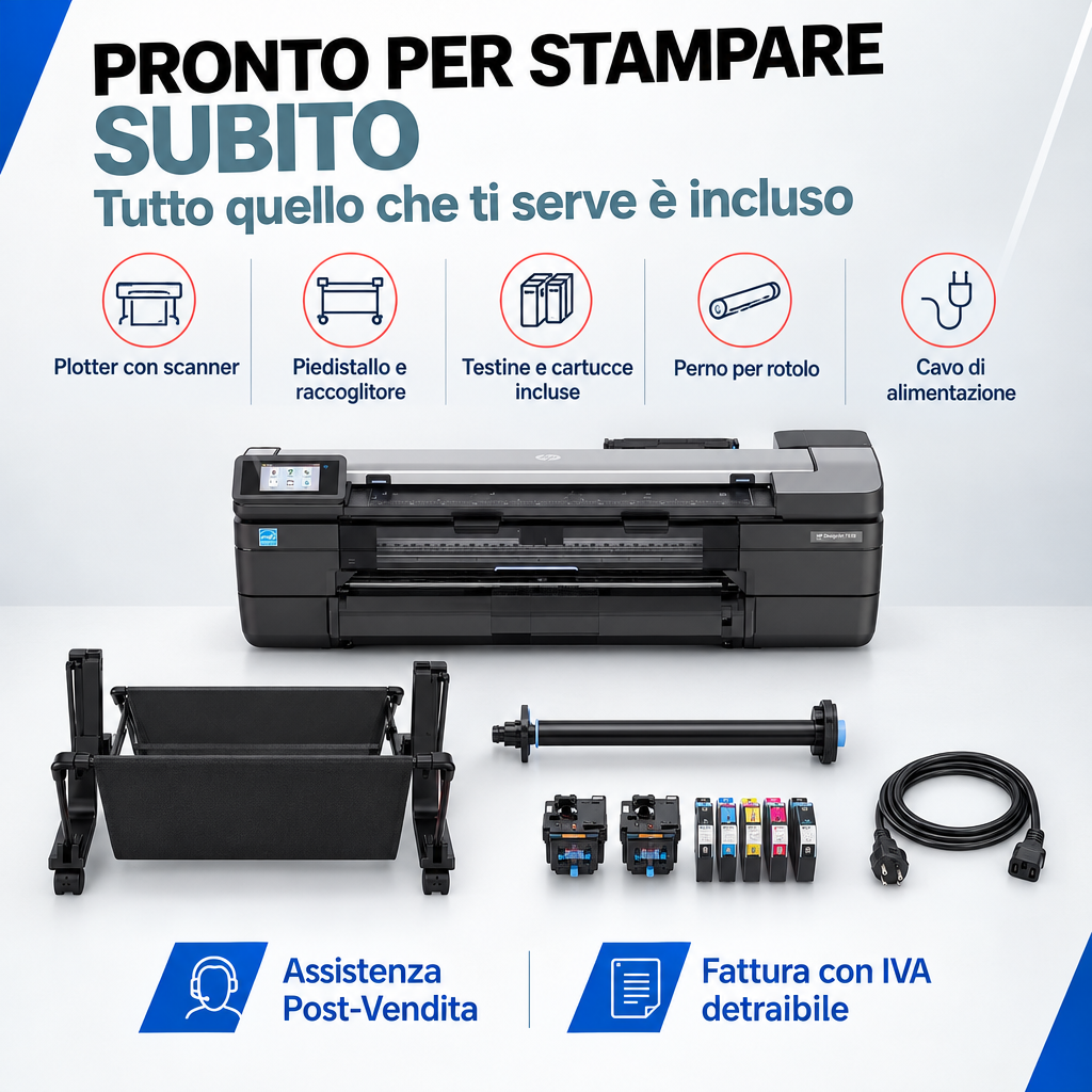 HP DesignJet T830 WI-FI  Plotter Multifunzione Ricondizionato 24" (A1)
