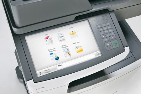 Pannello touch di una stampante multifunzione laser ricondizionata, qalnexvori.shop